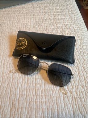 Ray-Ban Silver Frame Polarized Blue Gradient Sunglasses